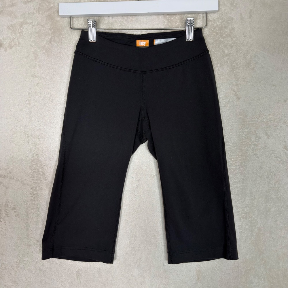 Lucy Powermax Lotus Collection Black Cropped Leggings XXS Y2K 90s Capri